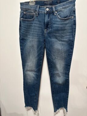 Lucky Brand Womens Distressed Dark Mid Rice Blue Skinny Ankle Jeans Sz 4/27 B1